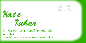 mate kuhar business card
